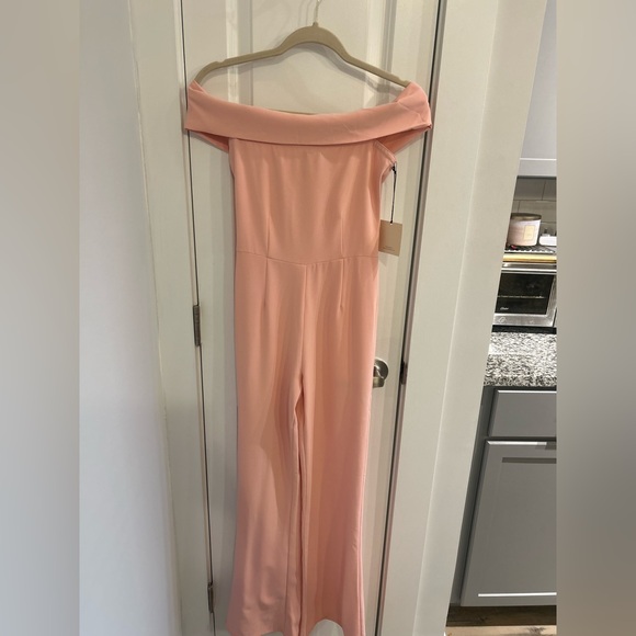 Superdown Aubrey Off Shoulder Jumpsuit in Blush - Picture 3 of 5